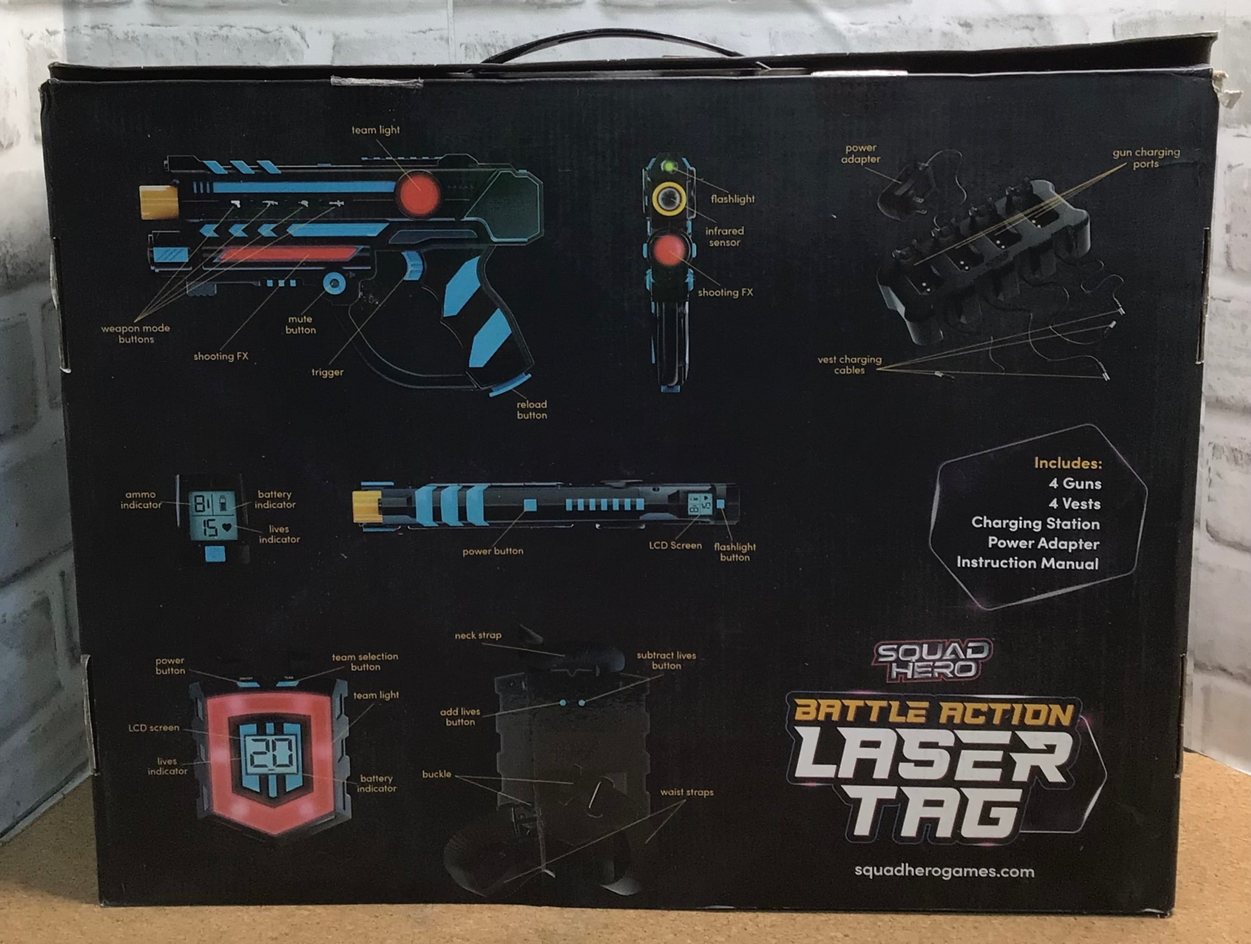Squad Hero Rechargeable Laser Tag 360° Sensors + Innovative LCDs, HeroSync, (7884671451374)